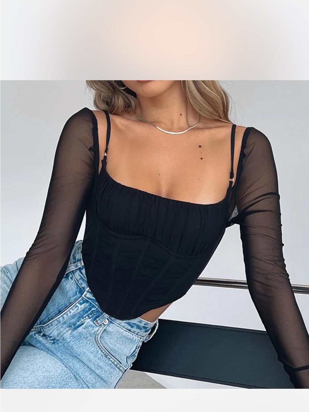 White Fox Bustier Top